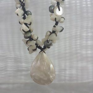 Natural Mother of Pearl Focal Pendant Necklace